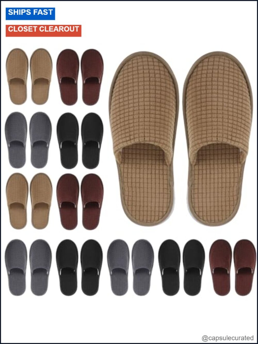 12 Pair Non Slip Disposable Slippers for Guests Travel Spa Wedding Party